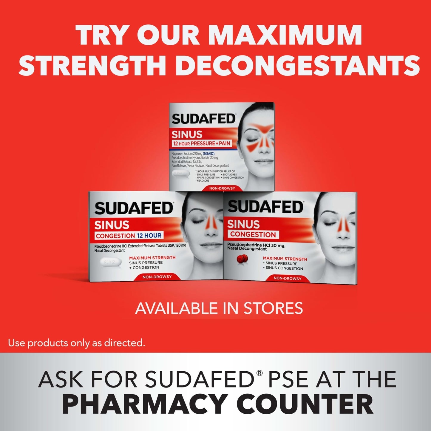 Sudafed PE Sinus Congestion Day + Night Maximum Strength Decongestant & Antihistamine Tablets with Phenylephrine HCl & Diphenhydramine HCl, Helps Nasal & Sinus Pressure & Congestion, 20 ct - dailyvitalstore