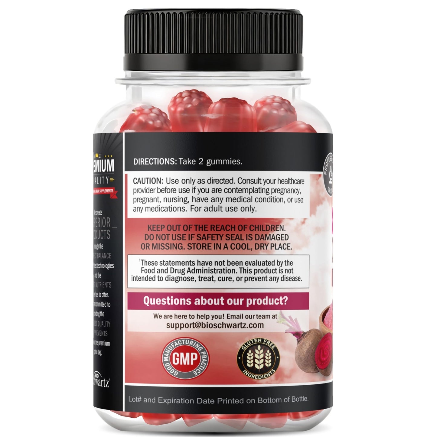 Sugar Free Beet Root Gummies - Nitric Oxide Gummies Infused with Coconut Oil for Highest Absorption - Supports Energy & Whole Body Health - dailyvitalstore