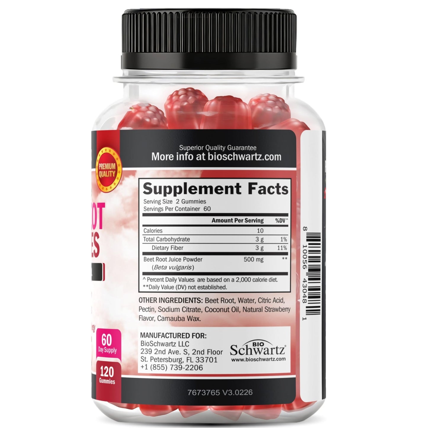 Sugar Free Beet Root Gummies - Nitric Oxide Gummies Infused with Coconut Oil for Highest Absorption - Supports Energy & Whole Body Health - dailyvitalstore