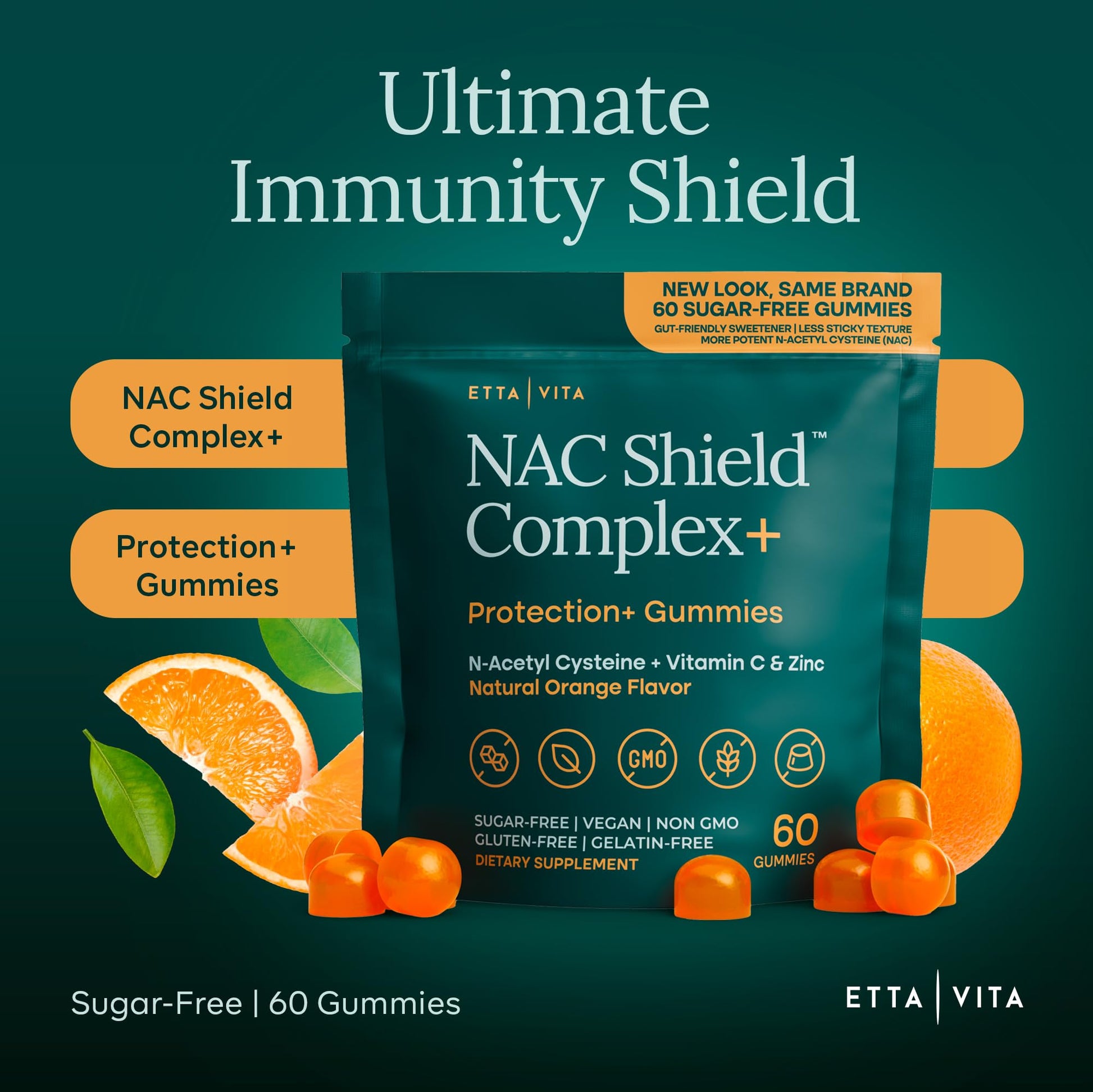 Sugar-Free NAC Gummies (Immune Support Complex) N-Acetyl Cysteine, Vitamin C & Zinc - Supports Respiratory Health, Liver Detox & Cleanse, Kidney Function, NAC Supplement for Kids and Adults - Vegan - dailyvitalstore