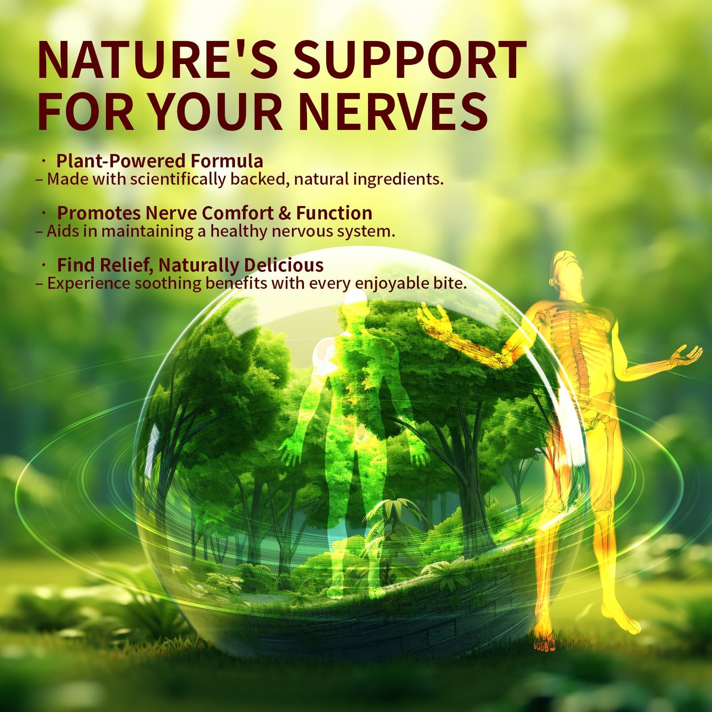 Sugar Free Neuropathy Support Gummies for Nerve – Enhanced Nerve Health, Regeneration, Cognitive Support with Vitamin B1, B6, B12, Magnesium, ALA, Turmeric, CoQ10 & More - dailyvitalstore