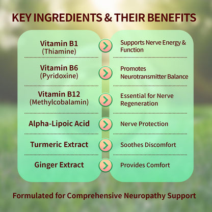 Sugar Free Neuropathy Support Gummies for Nerve – Enhanced Nerve Health, Regeneration, Cognitive Support with Vitamin B1, B6, B12, Magnesium, ALA, Turmeric, CoQ10 & More - dailyvitalstore