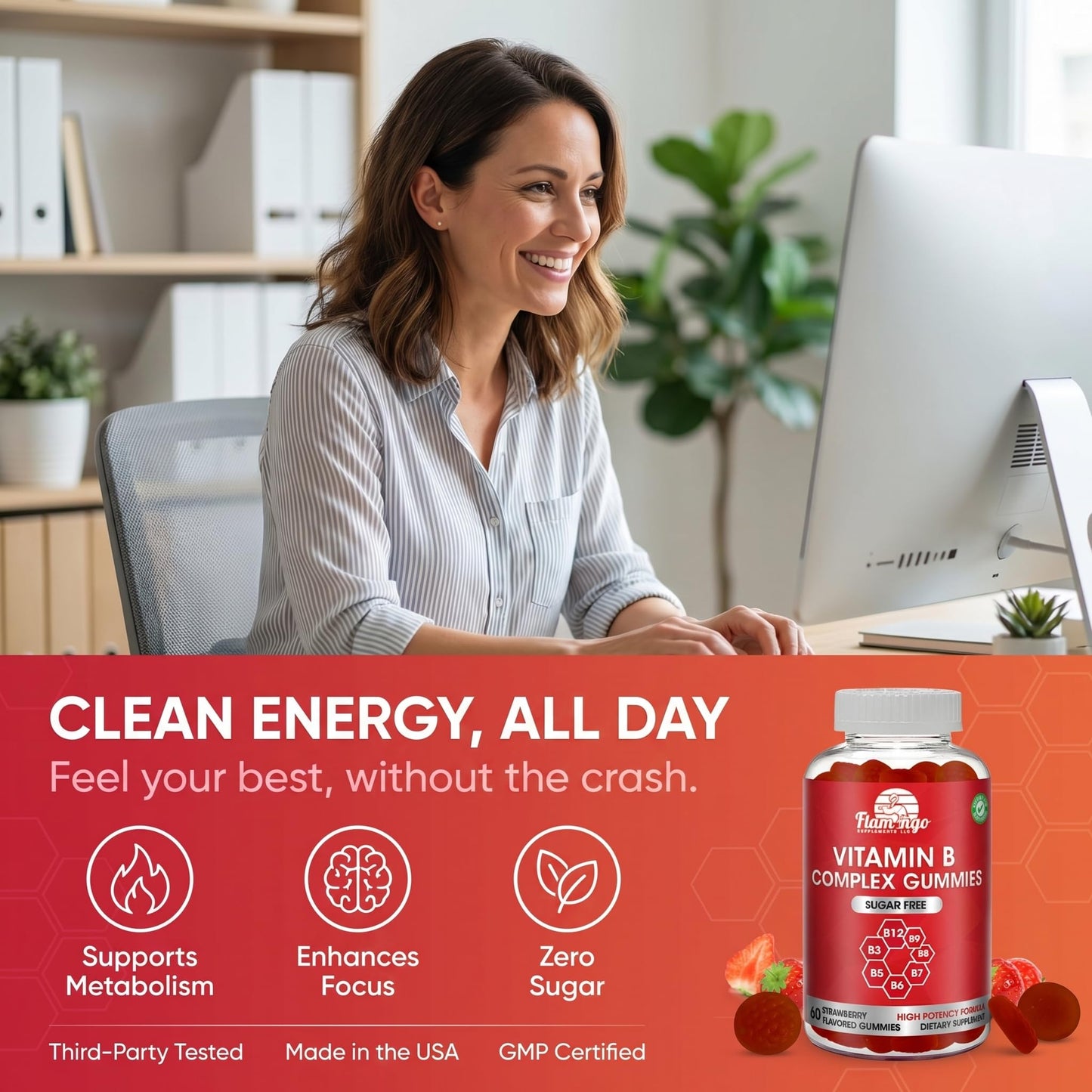 Sugar Free Vitamin B Complex Gummies - Vitamin B12, B7, B6, B3 (Niacin), B5, B8, B9 (Folate)- Third Party Tested- Prenatal, Vegan Diet, Older Adults - dailyvitalstore