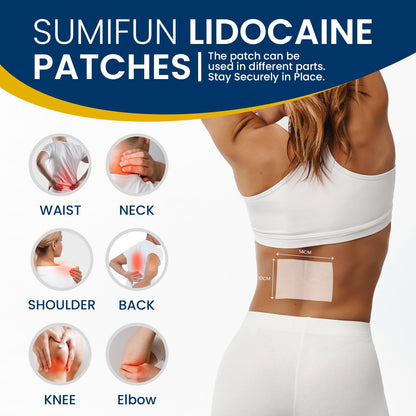 Sumifun 4% Lidocaine Patches Maximum Strength - 30 Count Pain Relief Patches for Back, Shoulder, Elbow, Knee, Muscle & Joint - Lower Back Pain Relief Products - Pain Patches Maximum Strength Lidocaine - dailyvitalstore
