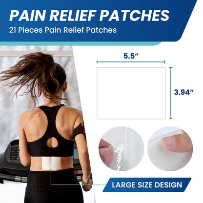 Sumifun 4% Lidocaine Patches,Maximum Strength Pain Relieving Patch Back, Shoulder, Joints, Knee Pain Relief and Muscle Soreness - 8 Hour Pain Relief (21 Count(Pack of 1)) - dailyvitalstore