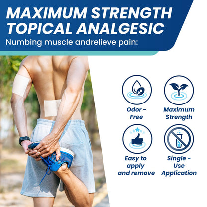 Sumifun 4% Lidocaine Patches,Maximum Strength Pain Relieving Patch Back, Shoulder, Joints, Knee Pain Relief and Muscle Soreness - 8 Hour Pain Relief (21 Count(Pack of 1)) - dailyvitalstore