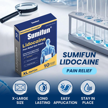 Sumifun 4% Lidocaine XL Pain Patches | Extra Large 4.72"x7.87" for Full Back & Thigh Coverage | Maximum Strength OTC Numbing | 8-Hour Medical Adhesion (X-Large, Count, 10) - dailyvitalstore