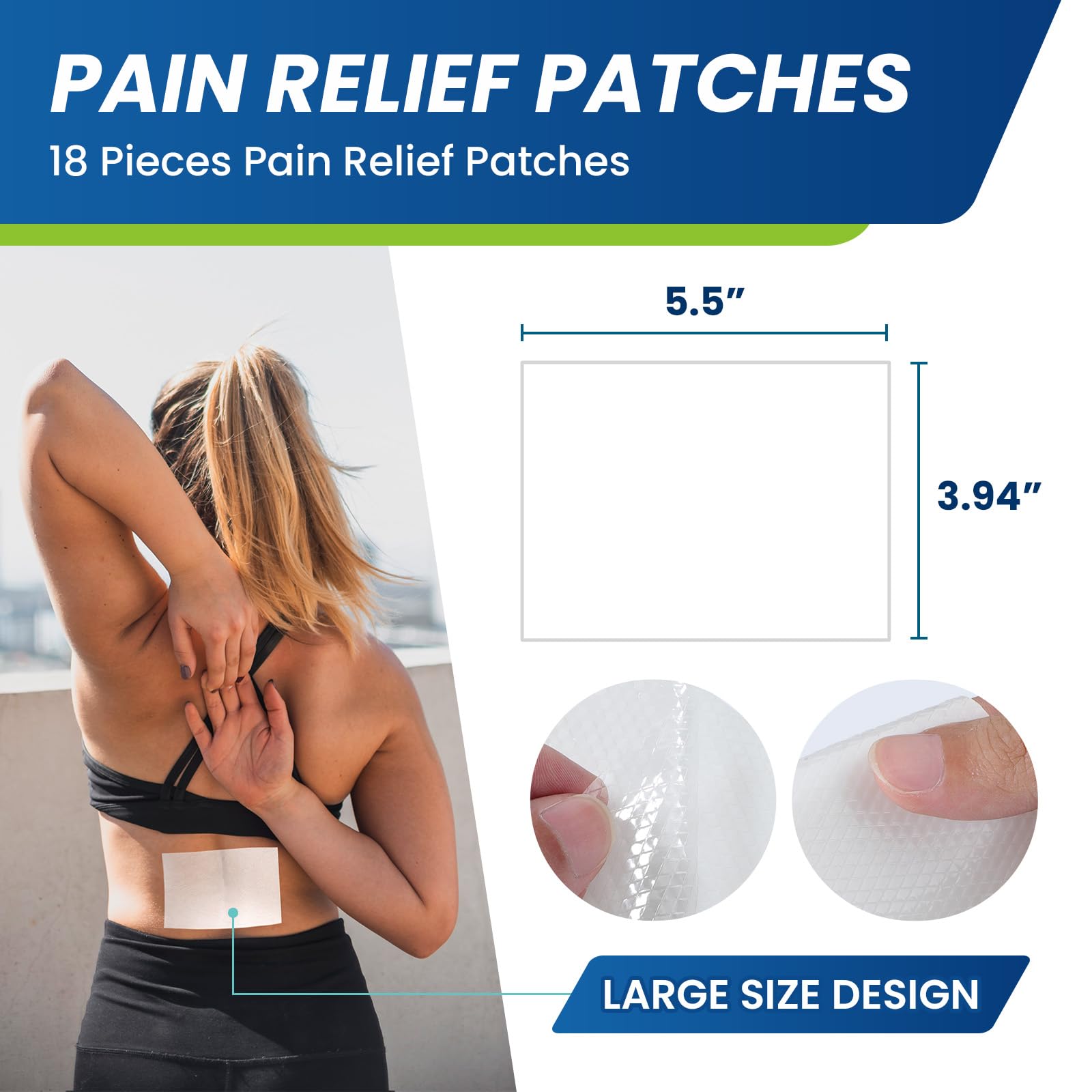 Sumifun Lidocaine Pain Relief Patches - Fast, Targeted Therapy Simple Backache, Soreness, Sprain, Joint Pain with Maximum Strength 4% Lidocaine and 1% Menthol (Large, Count, 25) - dailyvitalstore