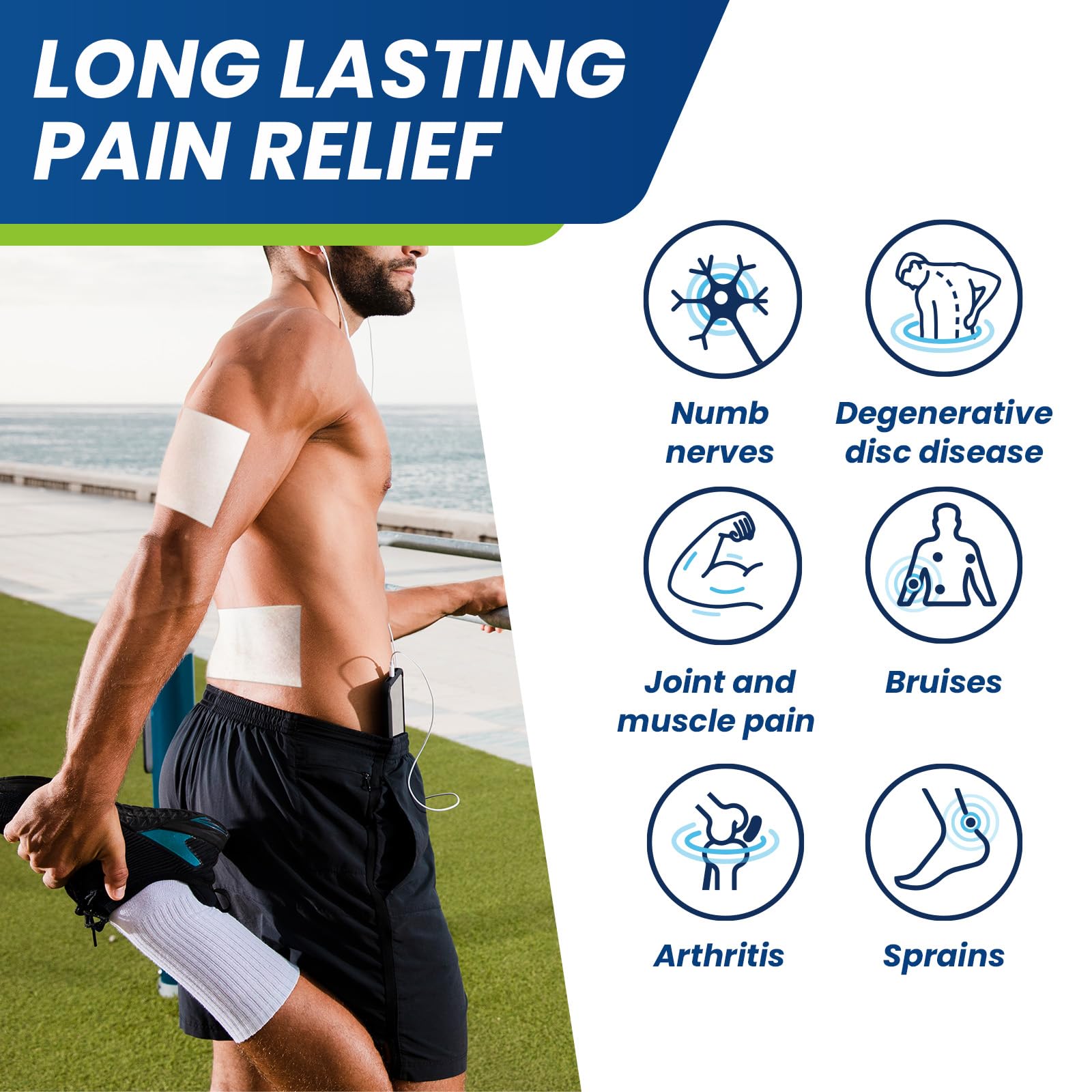 Sumifun Lidocaine Pain Relief Patches - Fast, Targeted Therapy Simple Backache, Soreness, Sprain, Joint Pain with Maximum Strength 4% Lidocaine and 1% Menthol (Large, Count, 25) - dailyvitalstore