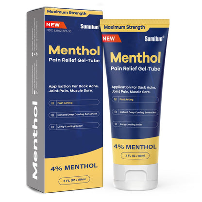 Sumifun Menthol Pain Relief Gel-Tube-3 FL OZ Tube (Pack of 2)- for Knee & Lower Back, Sore Muscle, Neck Shoulder Pain Relief - dailyvitalstore