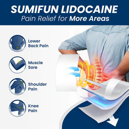 Sumifun XL Lidocaine Patches for Pain Relief, 4% Lidocaine Maximum Strength OTC, Extra Large 4.72"x7.87" for Full Back Pain Patches & Large Areas (Extra Large, Count, 13) - dailyvitalstore