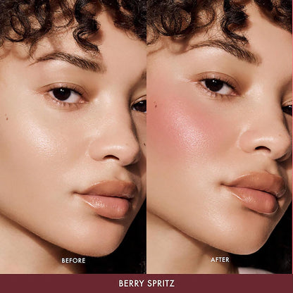 Summer Fridays Blush Butter Balm - Skincare-Infused Hydrating Cream Blush with Hyaluronic Acid, Ceramides, & Shea Butter for a Dewy Flush of Color - Cheek and Lip Tint - Berry Spritz (0.14 Oz) - dailyvitalstore