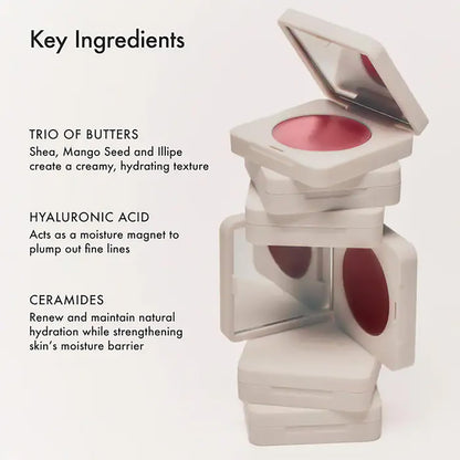 Summer Fridays Blush Butter Balm - Skincare-Infused Hydrating Cream Blush with Hyaluronic Acid, Ceramides, & Shea Butter for a Dewy Flush of Color - Cheek and Lip Tint - Berry Spritz (0.14 Oz) - dailyvitalstore