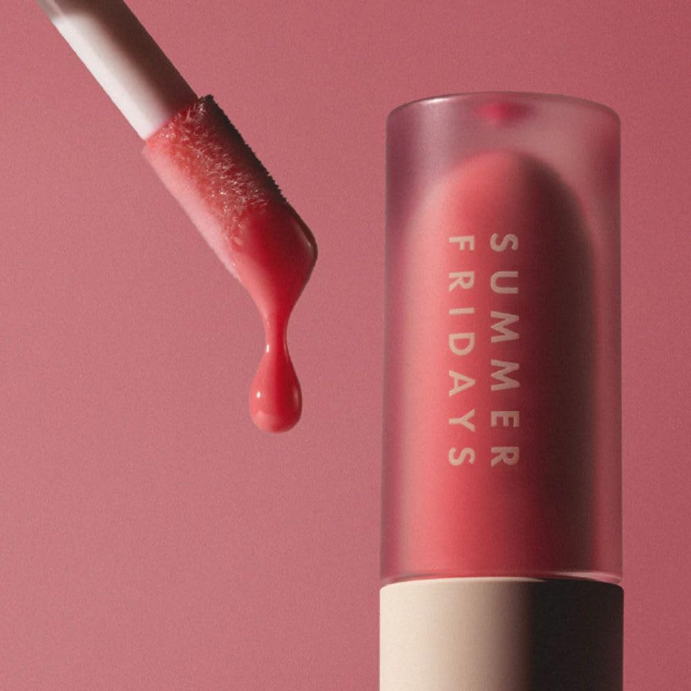 Summer Fridays Dream Lip Oil - Hydrating Tinted Lip Gloss Oil - Non-Sticky Formula with Skincare Benefits for Long-Lasting Softness + Shine - Effortless Beauty Gifts - Pink Cloud (0.15 Oz) - dailyvitalstore