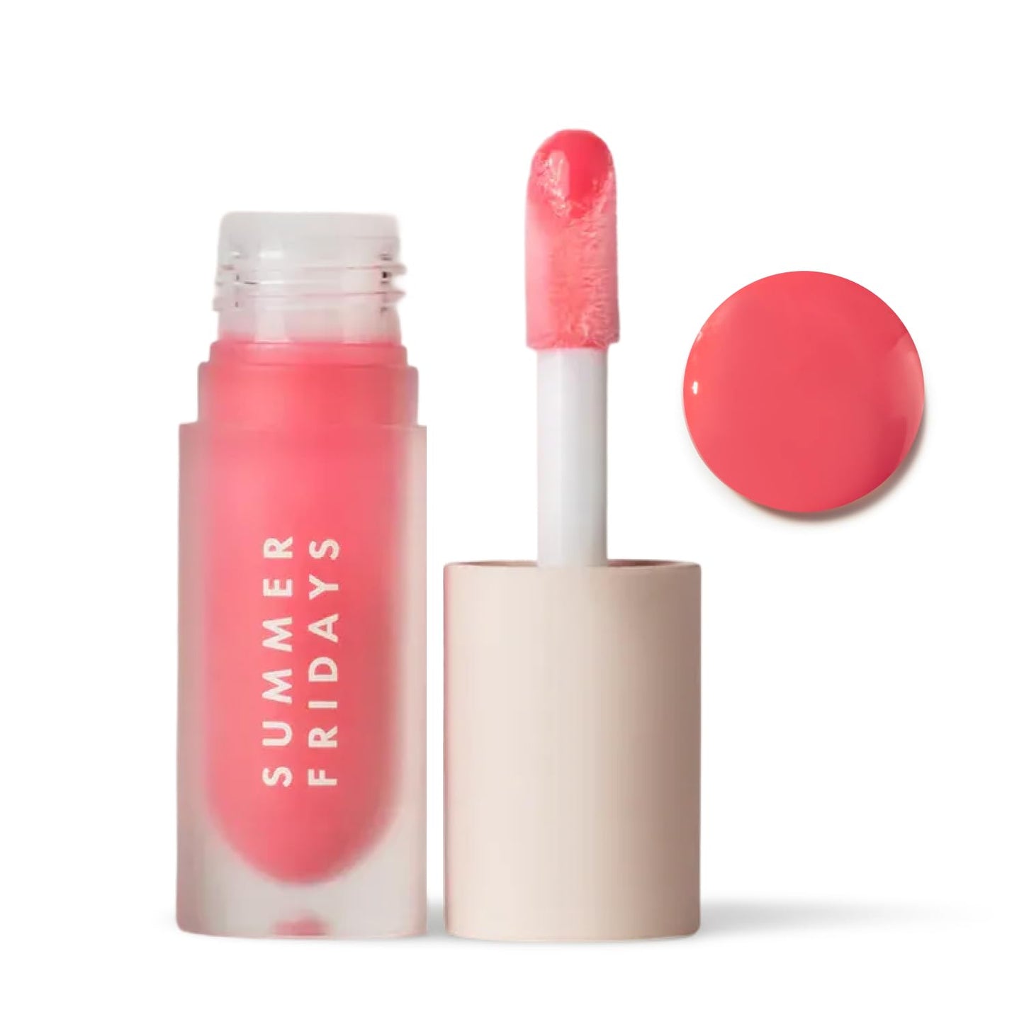 Summer Fridays Dream Lip Oil - Hydrating Tinted Lip Gloss Oil - Non-Sticky Formula with Skincare Benefits for Long-Lasting Softness + Shine - Effortless Beauty Gifts - Pink Cloud (0.15 Oz) - dailyvitalstore
