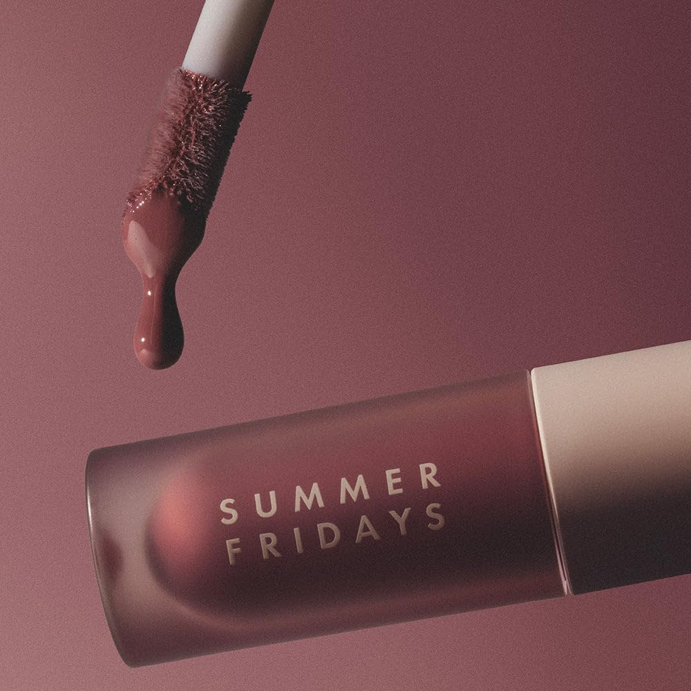 Summer Fridays Dream Lip Oil - Hydrating Tinted Lip Gloss Oil - Non-Sticky Formula with Skincare Benefits for Long-Lasting Softness + Shine - Effortless Beauty Gifts - Soft Mauve (0.15 Oz) - dailyvitalstore