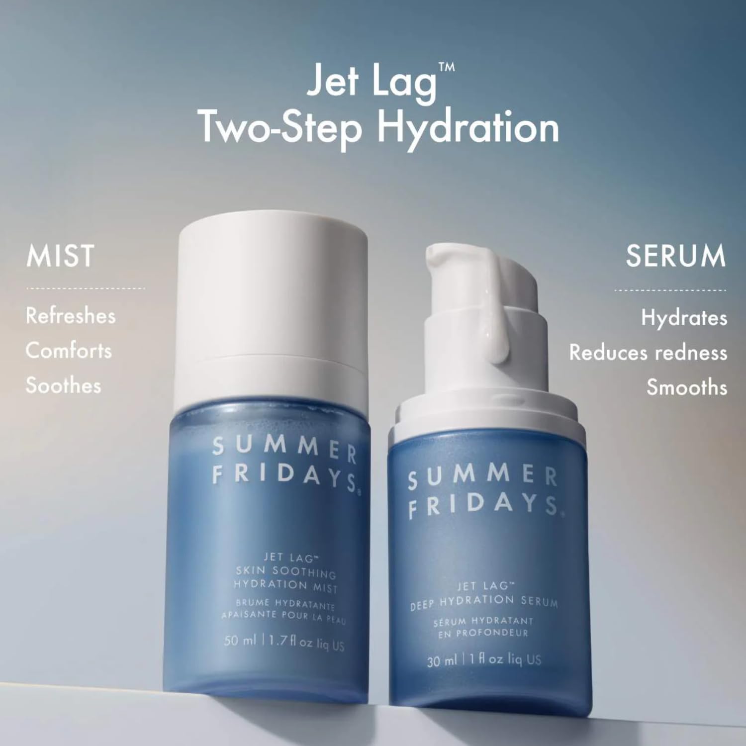 Summer Fridays Jet Lag Skin Soothing Hydration Face Mist - Ultra-Fine Facial Spray & Hydrating Mist to Comfort, Soothe & Help Provide Protective Moisture Barrier Support for Glowing Skin (1.7 Fl Oz) - dailyvitalstore