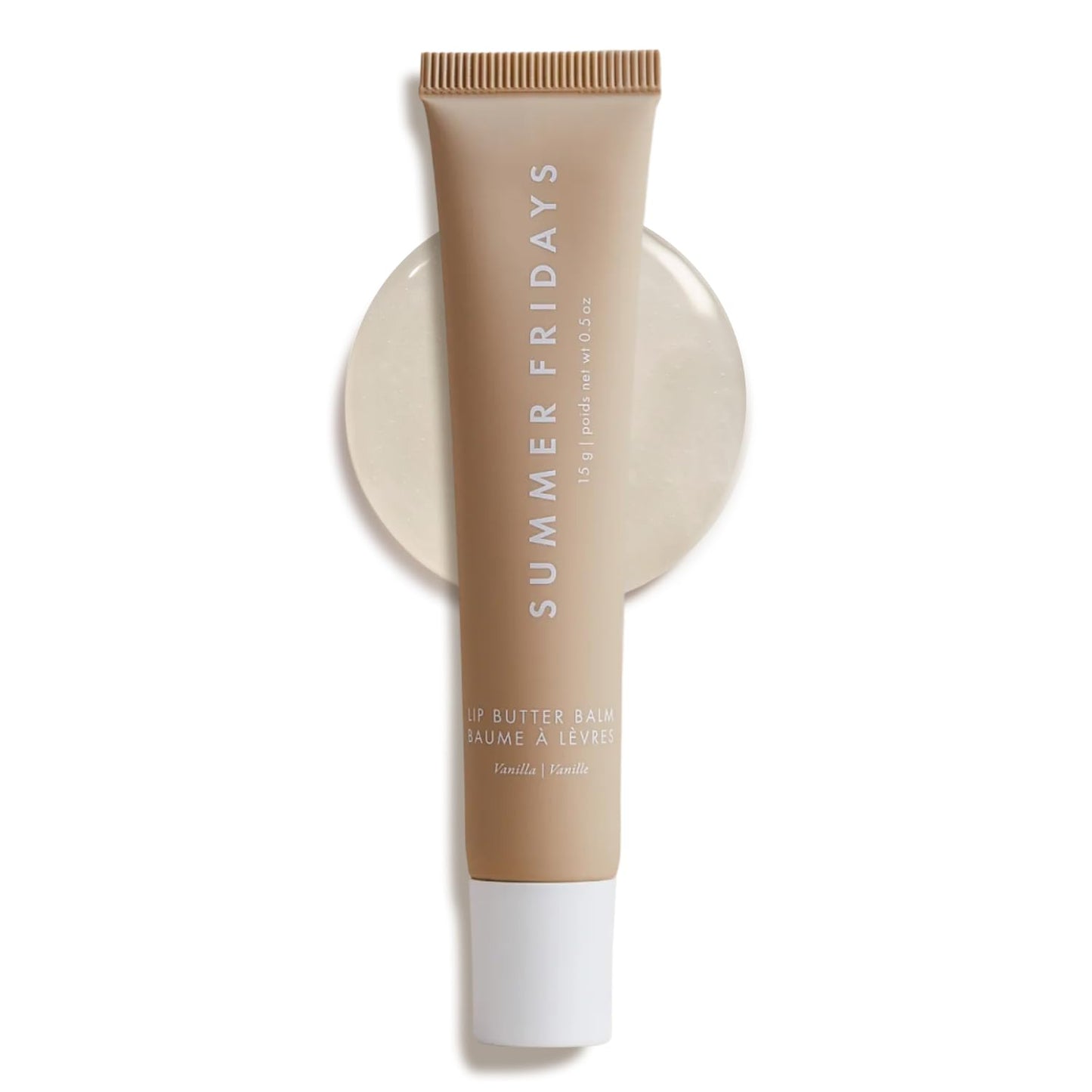 Summer Fridays Lip Butter Balm - Conditioning Lip Mask and Lip Balm for Instant Moisture, Shine and Hydration - Sheer-Tinted, Soothing Lip Care - Vanilla (.5 Oz) - dailyvitalstore