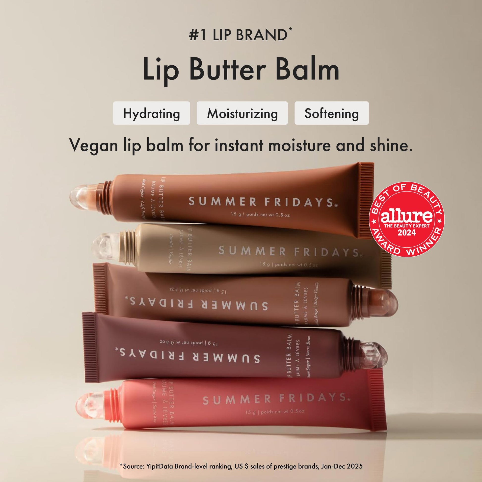 Summer Fridays Lip Butter Balm - Conditioning Lip Mask and Lip Balm for Instant Moisture, Shine and Hydration - Sheer-Tinted, Soothing Lip Care - Vanilla (.5 Oz) - dailyvitalstore