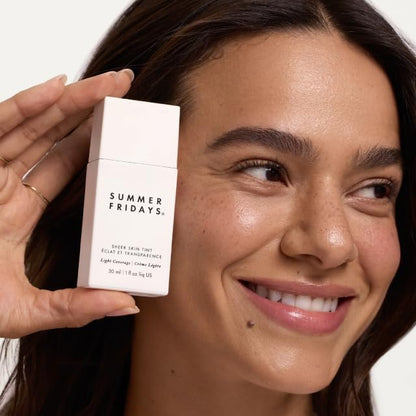 Summer Fridays Sheer Skin Tint - Skin Tint with Hyaluronic Acid - Helps Diminish Uneven Skin Tone - Sheer to Light Coverage - Shade 5 - Medium with Warm Neutral Undertones (1 Fl Oz) - dailyvitalstore