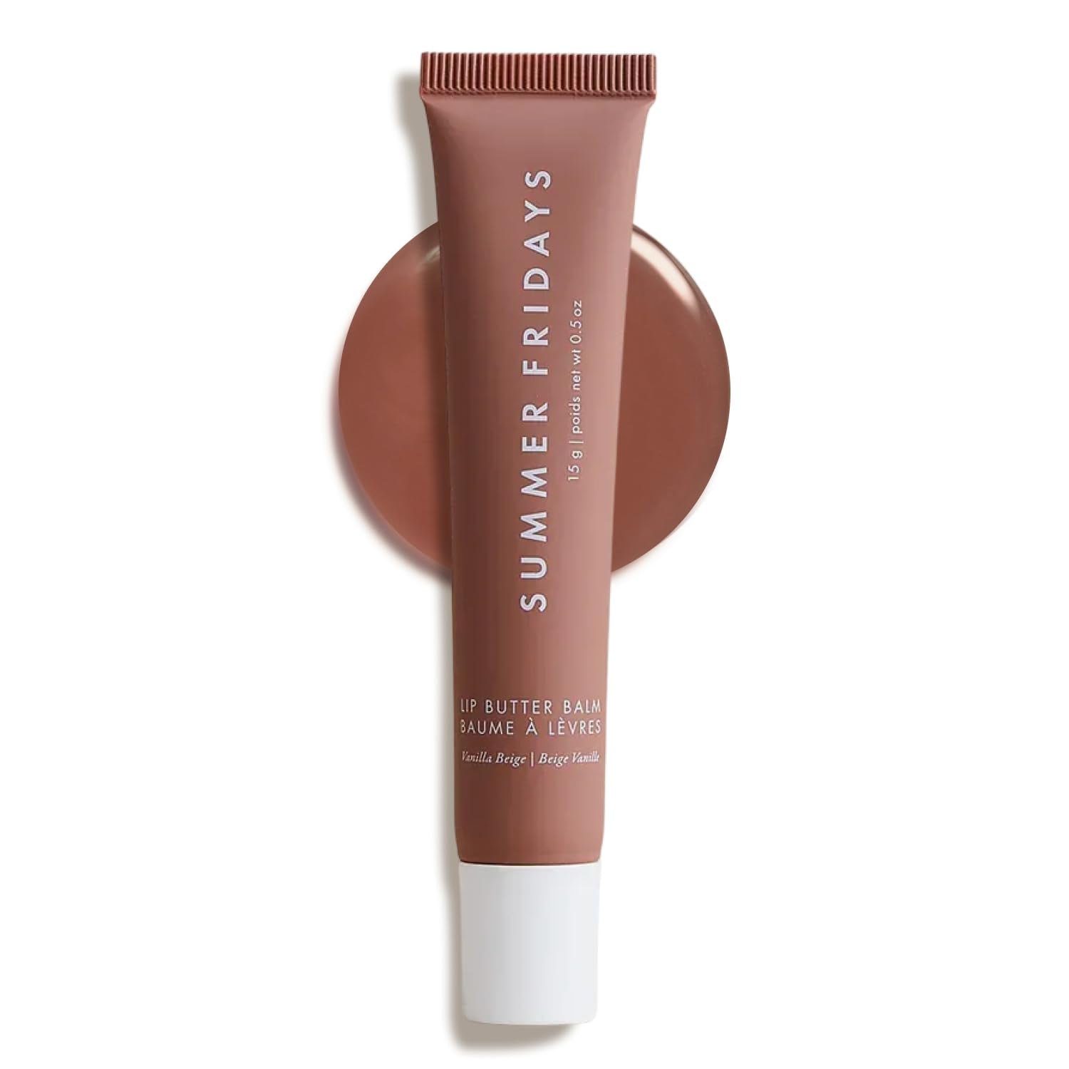Summer Fridays Tinted Lip Butter Balm - Conditioning Vegan Lip Balm for Instant Moisture, Shine & Hydration - Sheer-Tinted, Soothing Skincare - Vanilla Beige (.5 Oz) - dailyvitalstore