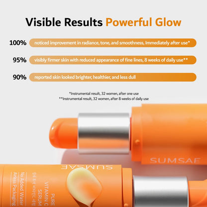 SUMSAE Pure Vitamin C Serum - Korean Skincare with Vitamin 10.5%, Waterless (No oxidation formula), Special Airless Pump, Brightening and Firming Skin - dailyvitalstore
