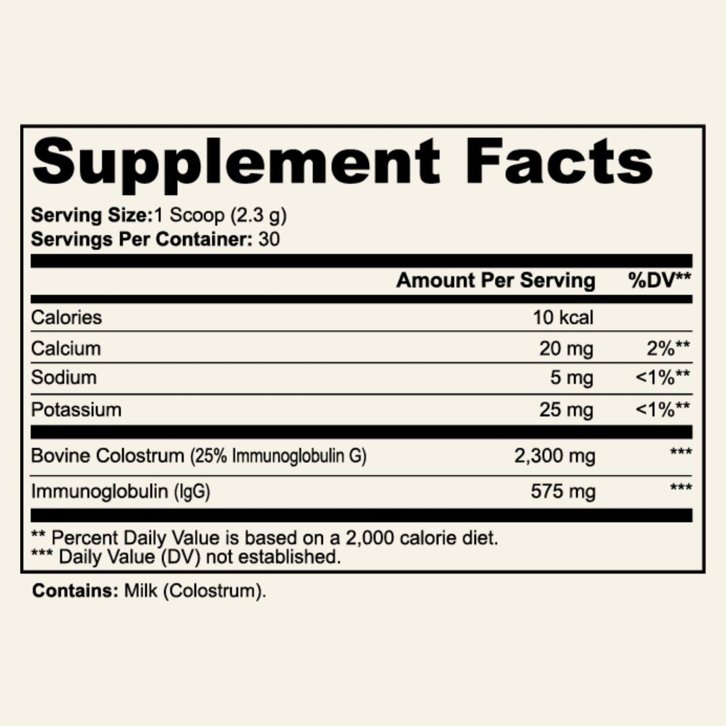 Sun Vitals Bovine Colostrum Powder 2300mg – 575mg IgG Per Serving | 25% IgG Standardized | Gut Health & Immune Support | No Fillers, No Capsules | GMP-Certified, 3rd Party Tested | 30 Servings - dailyvitalstore
