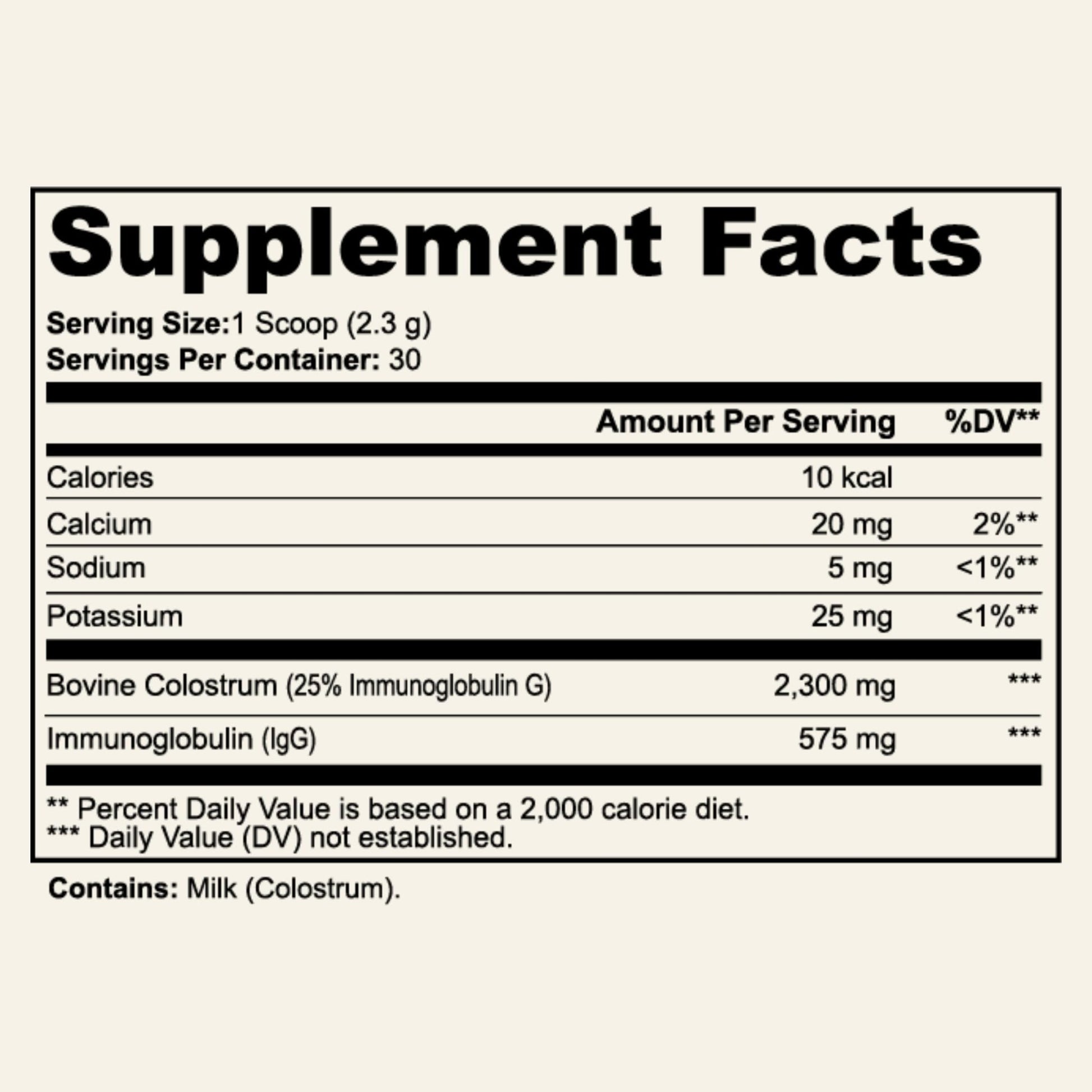 Sun Vitals Bovine Colostrum Powder 2300mg – 575mg IgG Per Serving | 25% IgG Standardized | Gut Health & Immune Support | No Fillers, No Capsules | GMP-Certified, 3rd Party Tested | 30 Servings - dailyvitalstore