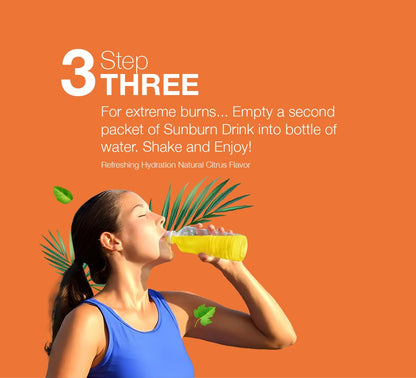 Sunburn Drink - Twin Pack - After Sun Skin Care - Supports Healthy Skin from The Inside Out -Promotes Hydration - Sun Damage Support - Mix with Water - Travel Size - dailyvitalstore