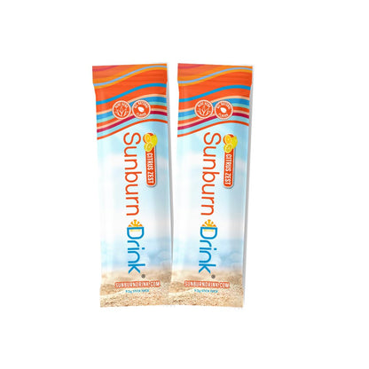 Sunburn Drink - Twin Pack - After Sun Skin Care - Supports Healthy Skin from The Inside Out -Promotes Hydration - Sun Damage Support - Mix with Water - Travel Size - dailyvitalstore