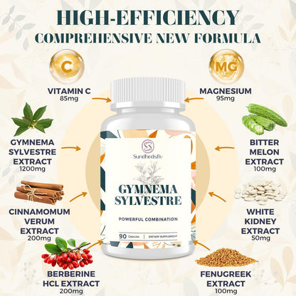Sundhedsliv 16 in 1 Blxxd Sugr Effective Gymnema Sylvestre Supplement 2100MG | with Berberine, Cinnamon, Bitter Melon | Vitamins, Magnesium & Chromium | 2Pack - dailyvitalstore