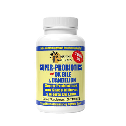 Sunshine Naturals Super Probiotics Supplement. Improves Digestion, Gut Health, Immune System Support, and Healthy Bowel Function. Promotes Healthy Flora. 100 Capsules. - dailyvitalstore