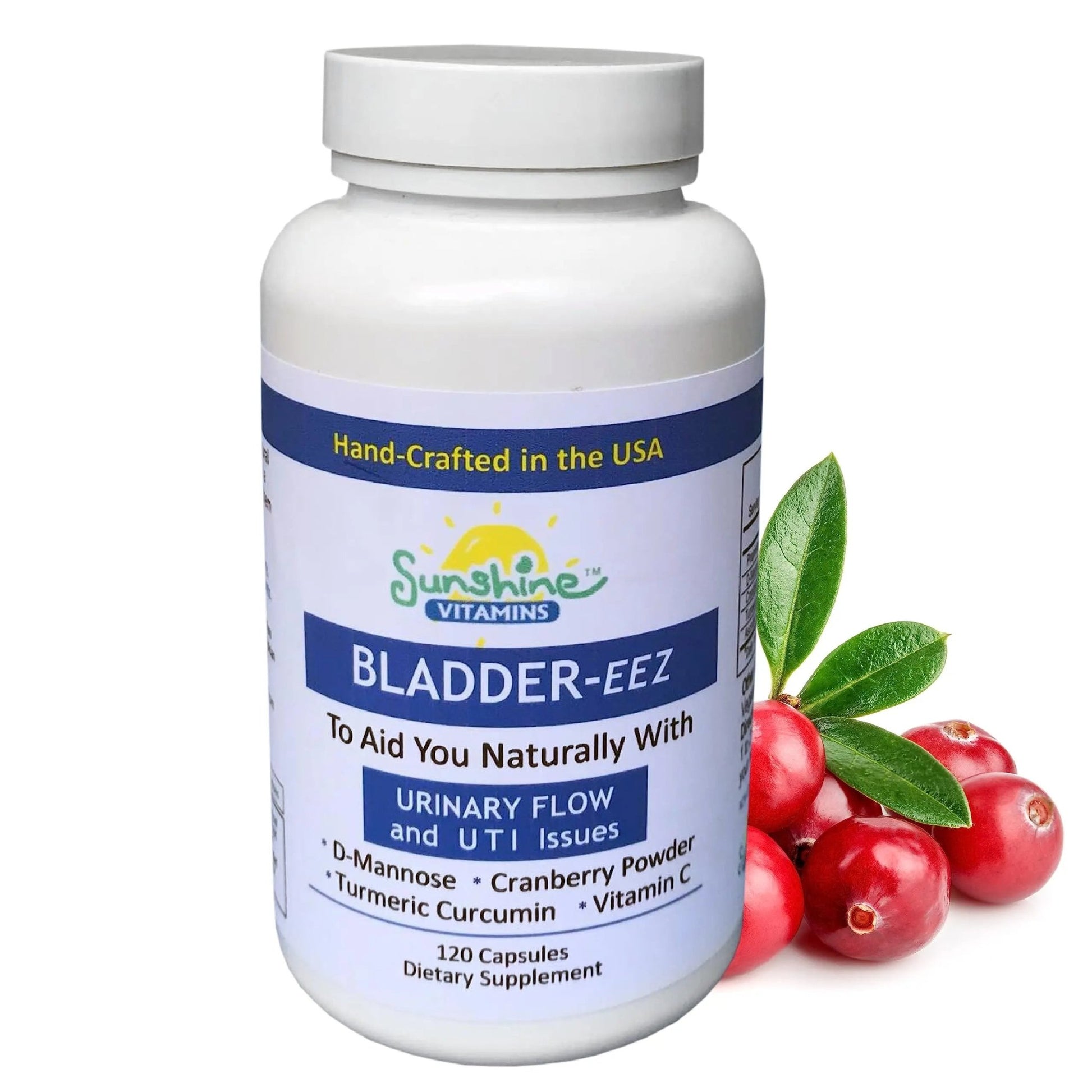 Sunshine Vitamins Bladder-EEZ | All-Natural Bladder Infection UTI Relief Support for Women with D-Mannose | Urinary Tract Infection Health with Immune System Support (1 Bottle of 120 Capsules) - dailyvitalstore
