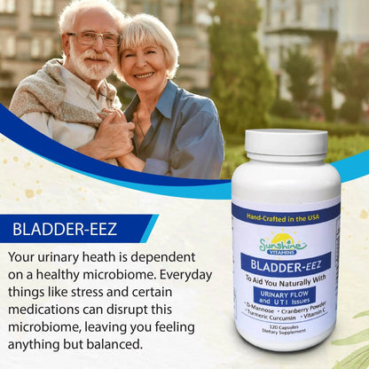 Sunshine Vitamins Bladder-EEZ | All-Natural Bladder Infection UTI Relief Support for Women with D-Mannose | Urinary Tract Infection Health with Immune System Support (1 Bottle of 120 Capsules) - dailyvitalstore