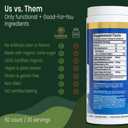 Sunsoil A World of Calm Organic Gummies, USDA Certified Organic, No Glucose, Vegan, Gluten-Free, Plant-Based - dailyvitalstore
