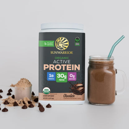 Sunwarrior Organic Plant Based Protein Powder | Vegan Organic Protein Powder with BCAA Amino Acids Plus Recovery Minerals & Botanicals | Non-GMO Soy Dairy & Gluten Free - dailyvitalstore