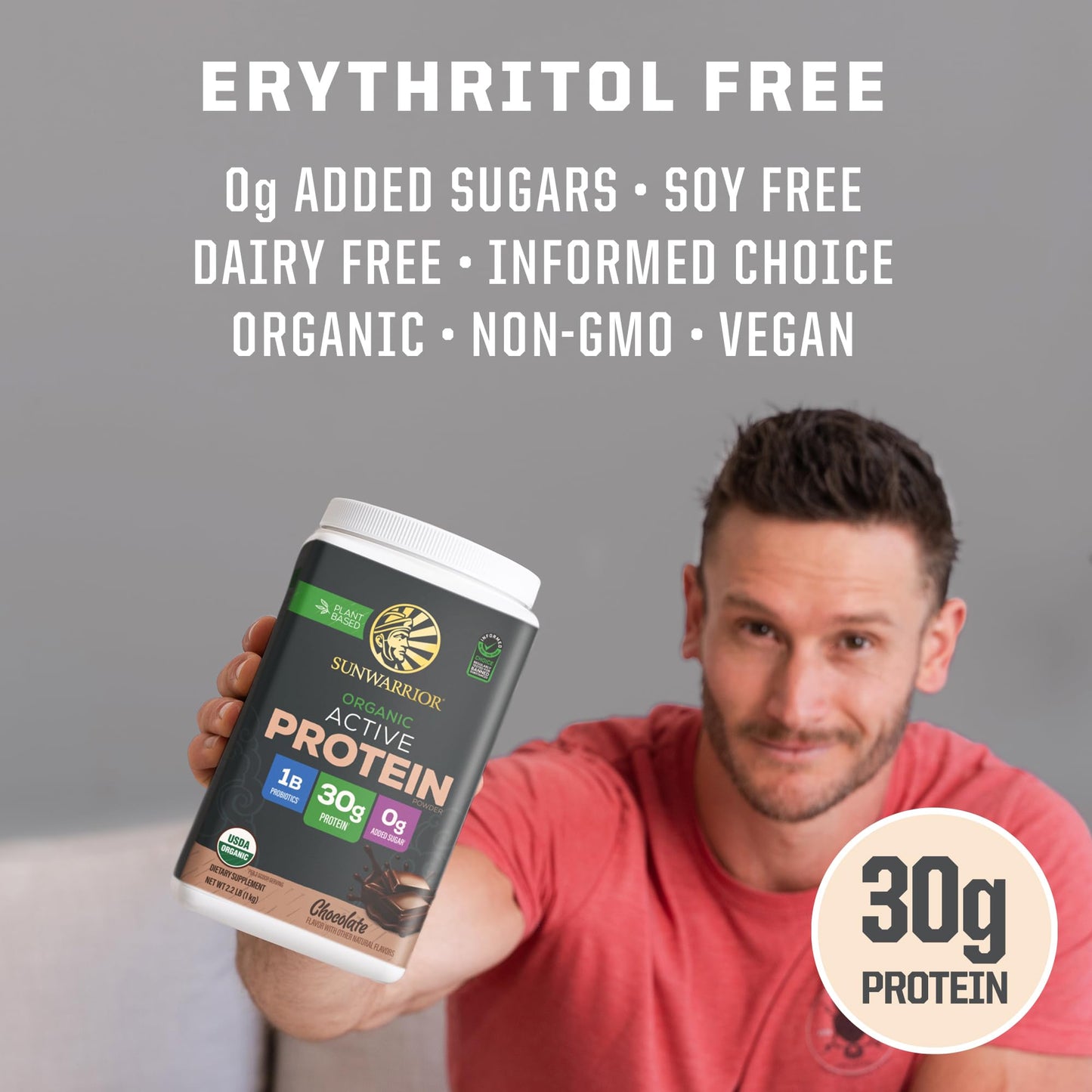 Sunwarrior Organic Plant Based Protein Powder | Vegan Organic Protein Powder with BCAA Amino Acids Plus Recovery Minerals & Botanicals | Non-GMO Soy Dairy & Gluten Free - dailyvitalstore