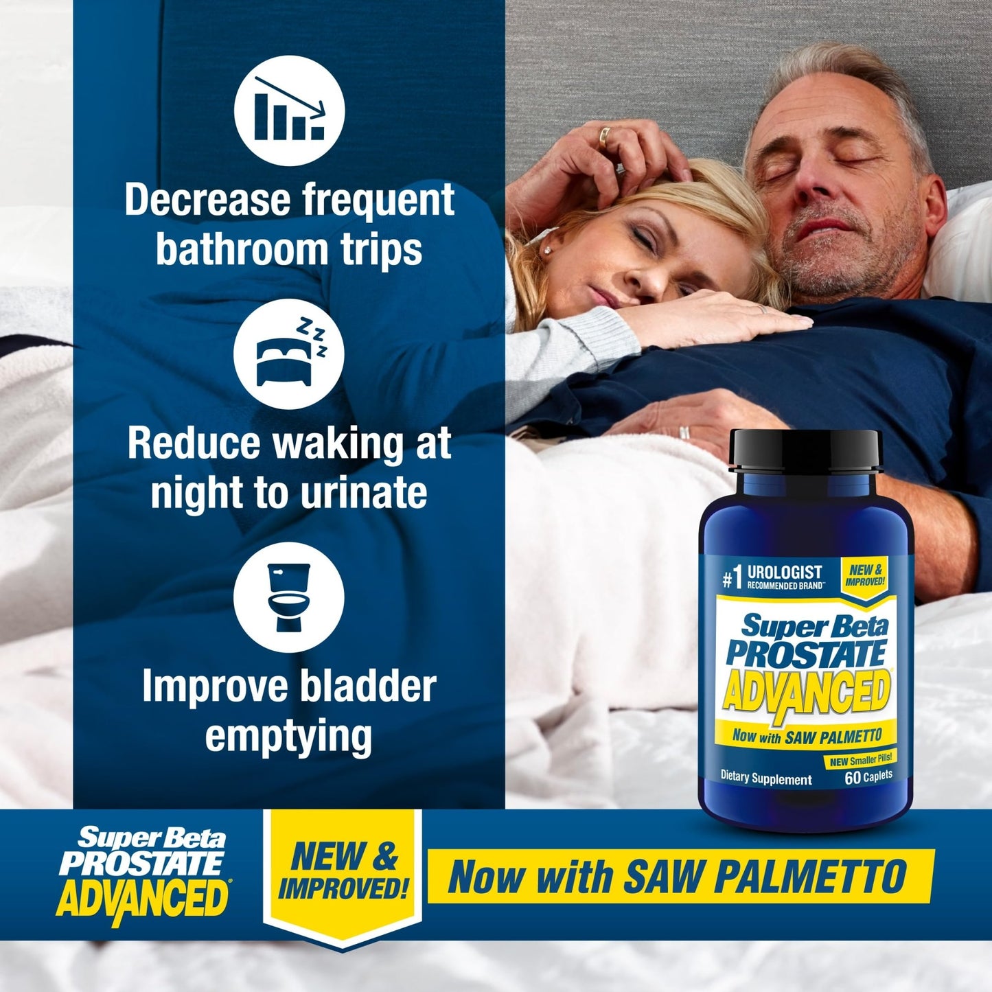 SUPER BETA PROSTATE Advanced with Saw Palmetto - Prostate Health Supplements for Men, Bladder & Urinary Support with Beta-sitosterol, Reishi, Saw Palmetto, Vitamin D - dailyvitalstore