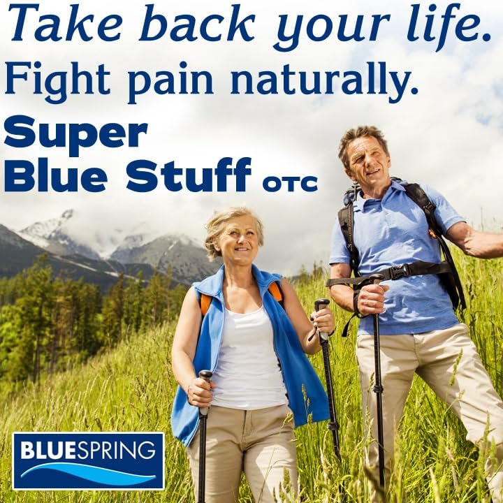 Super Blue Stuff OTC 12-oz. Pump Bottle - Natural, Made in USA, Paraben-free, Works in As Little As 5 Minutes for Joint/Muscle Pain, Backaches, Sprains/Strains, Bruises & Arthritis by Blue Spring - dailyvitalstore