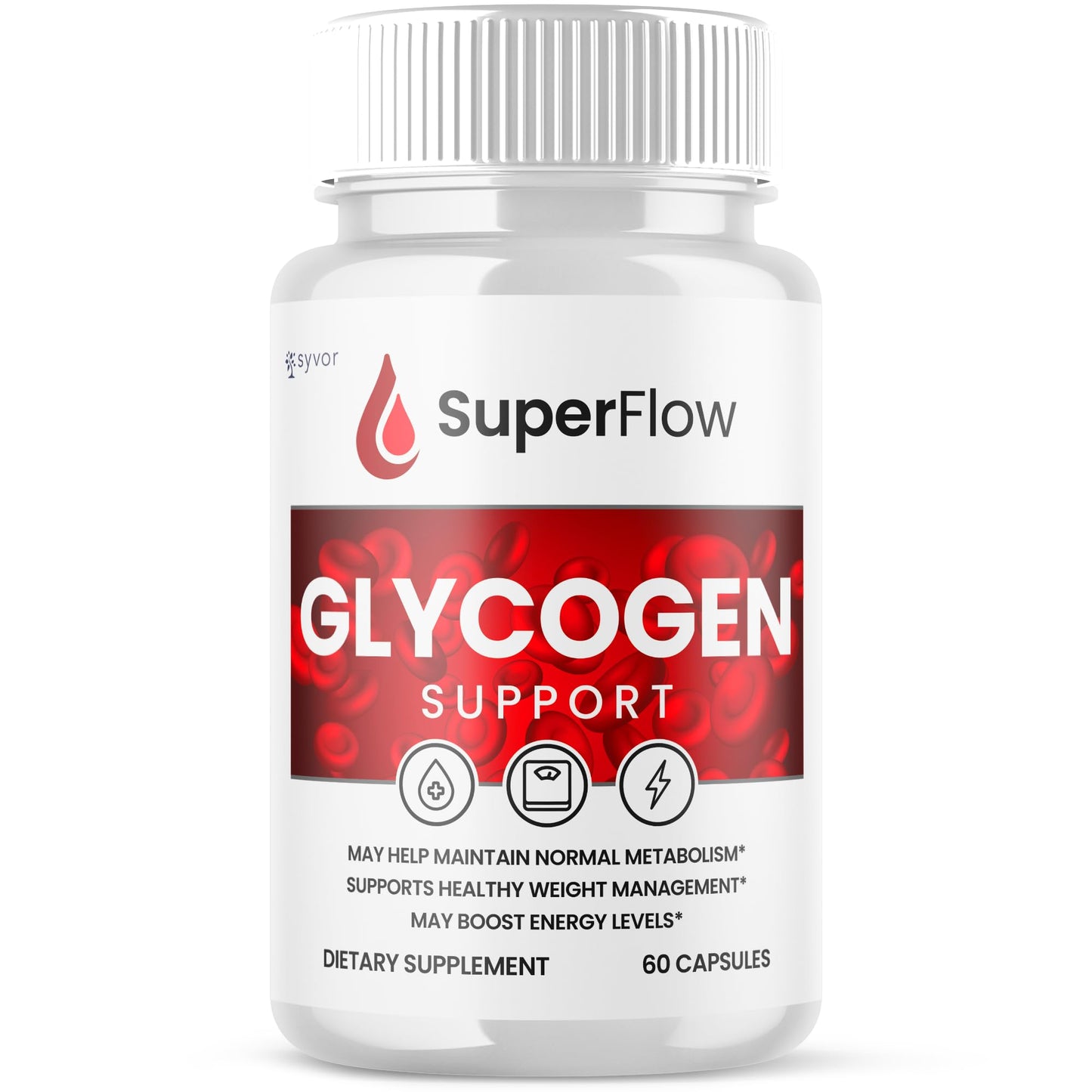 Super Flow Glycogen Support, Official SuperFlow Advanced Formula Glyco Optimizer Capsules, All Natural Super Flow Glycogen Pills, Daily Wellness Supplement to Support Healthy Balance (60 Capsules) - dailyvitalstore