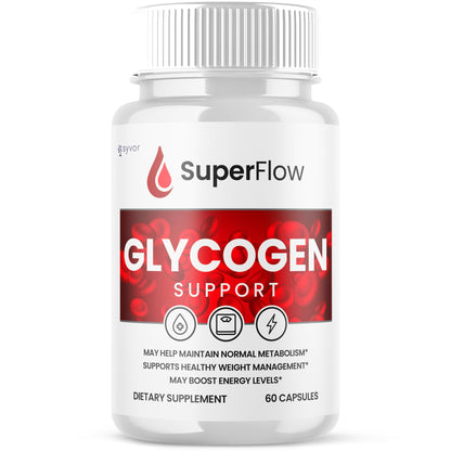 Super Flow Glycogen Support, Official SuperFlow Advanced Formula Glyco Optimizer Capsules, All Natural Super Flow Glycogen Pills, Daily Wellness Supplement to Support Healthy Balance (60 Capsules) - dailyvitalstore