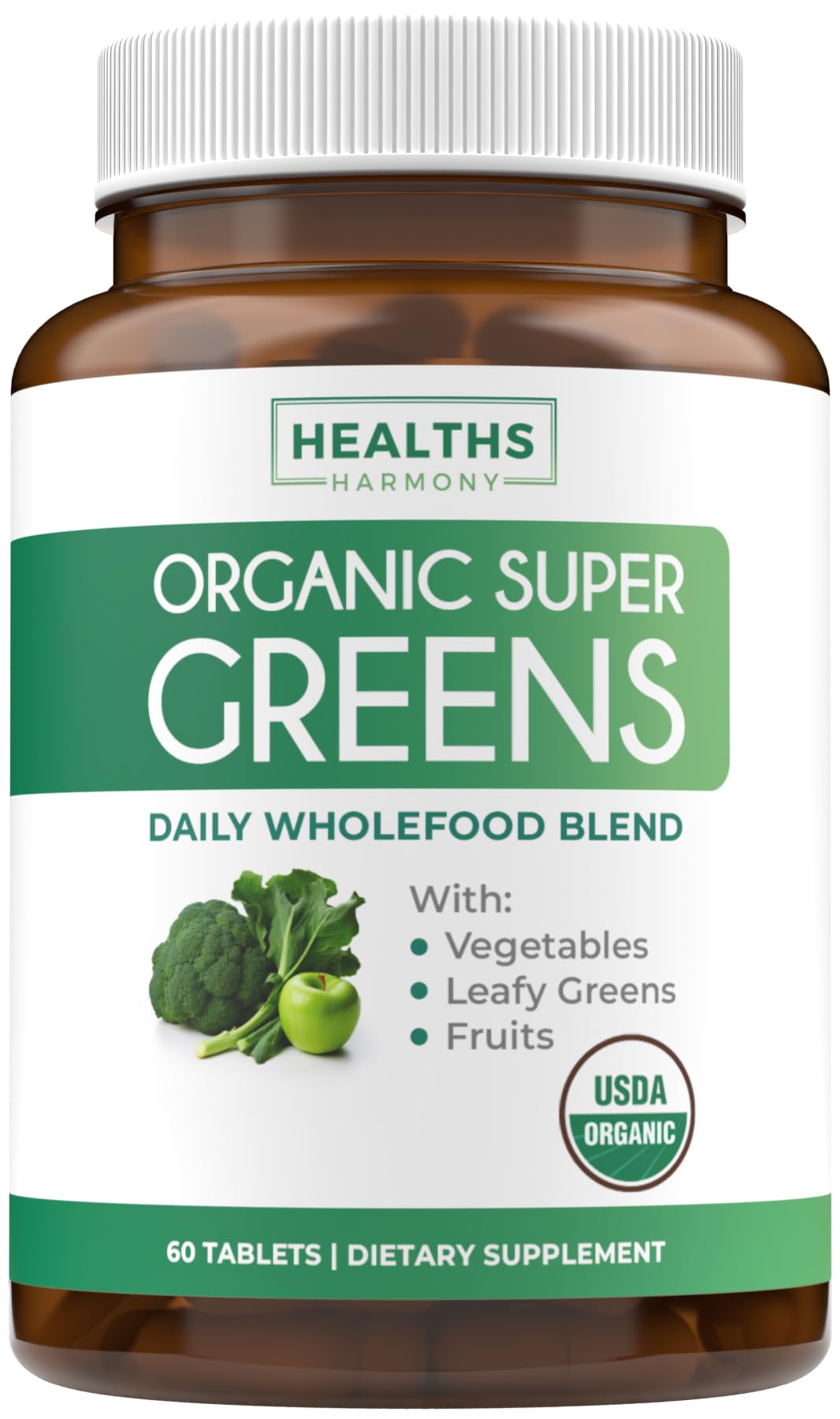 Super Greens & Vitamin C (1-Month Supply) Greens & C Synergy Bundle of Organic Super Greens Powder - Complete Superfood (60 Capsules) & & Vitamin C Immune Support (60 Vegetarian Caps)(Non-GMO) - dailyvitalstore