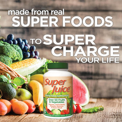 Super Juice Wholefood Supplement, Vegetable and Fruit Supplement, Phyto-Nutrient Formula, Potent Antioxidants - dailyvitalstore