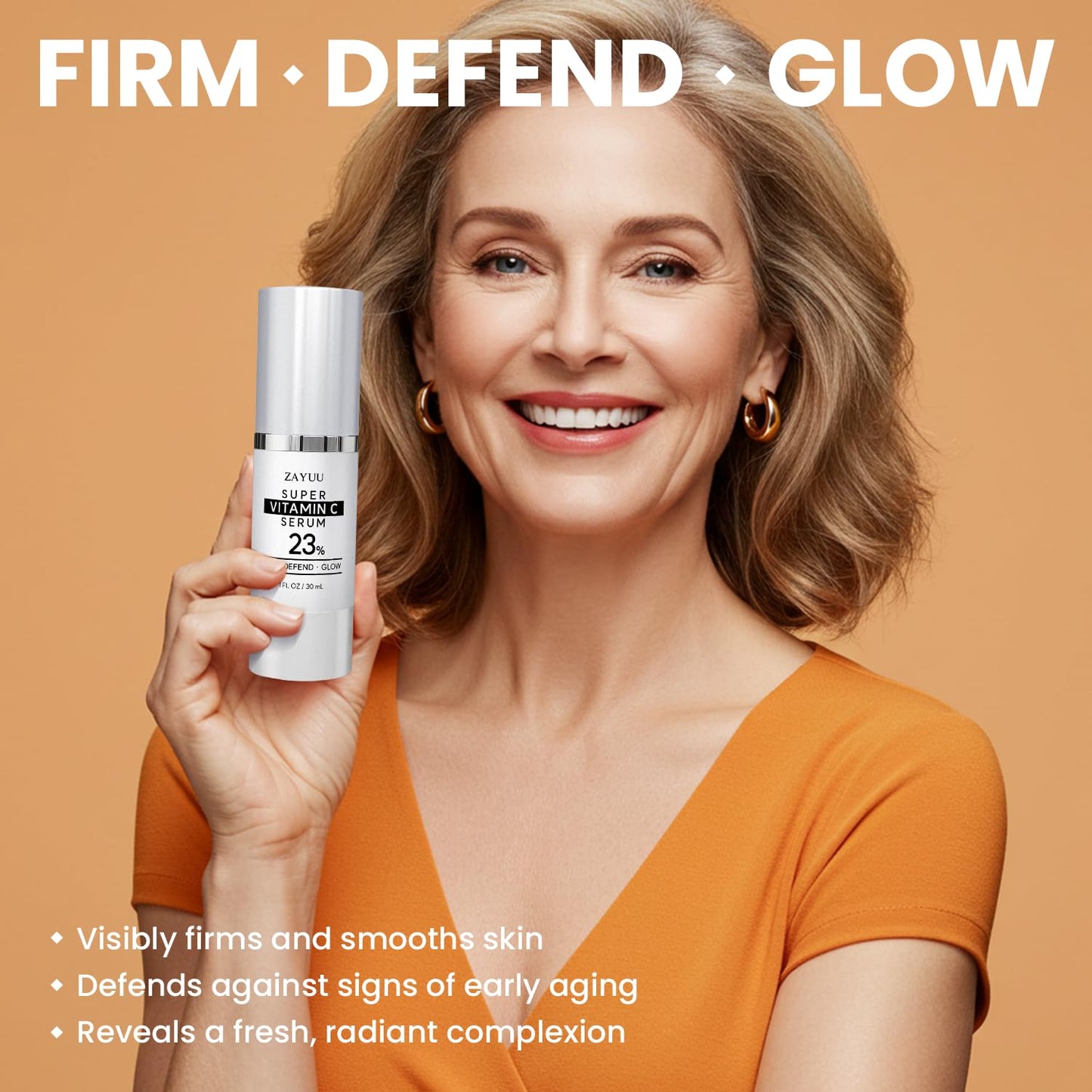 Super Korean Vitamin C Face Serum 23%: Brightening Hydrating Formula with Hyaluronic Acid, Vitamin E & Ferulic Acid — Anti-Aging Serum for Wrinkles, - dailyvitalstore