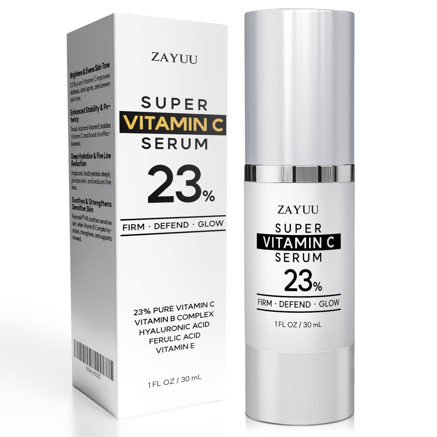 Super Korean Vitamin C Face Serum 23%: Brightening Hydrating Formula with Hyaluronic Acid, Vitamin E & Ferulic Acid — Anti-Aging Serum for Wrinkles, - dailyvitalstore