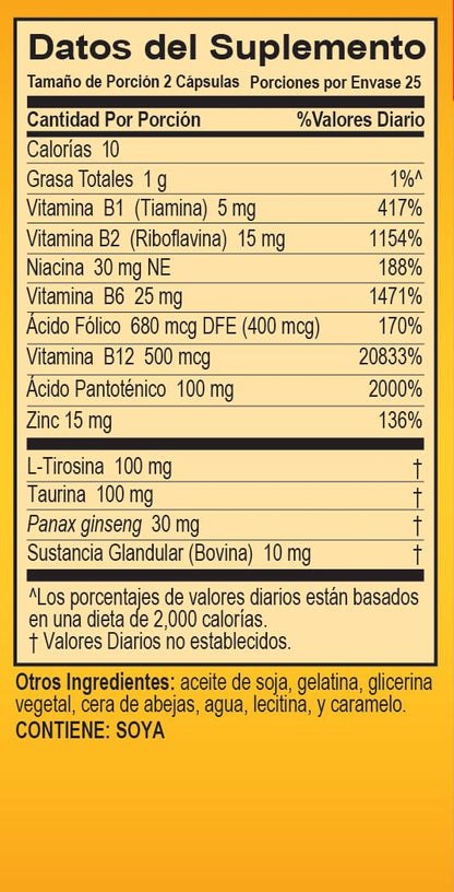 Super Macho Dietary Supplement with High Potency Zinc & 7 B Vitamins, No Preservatives, Sugar or Caffeine, Made in USA, 50 Softgels (3 Pack) - dailyvitalstore