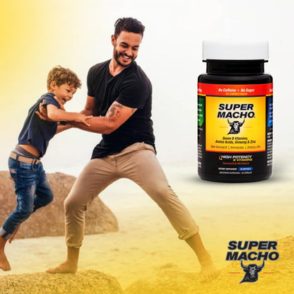 Super Macho, High Potency B Vitamins and Amino Acids, Fuel for Today's Active Men, No Caffeine, No Sugar, Dietary Supplement, Made in USA,50 Softgels - dailyvitalstore