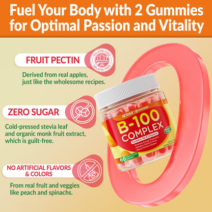 Super Vitamin B Complex Gummies - Methylated B Complex for Women & Men, All B Vitamins, Methyl B12, Methylfolate, Vitamin C, Choline, Inositol, PABA for Energy - dailyvitalstore