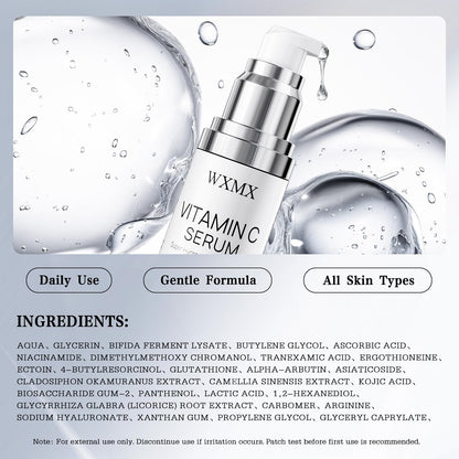Super Vitamin C Serum for Face: All-in-One Hydrating Anti-Aging Formula by Vitamin C, Hyaluronic Acid, Caffeine-Firming, Lifting, Targets Dark Spots, - dailyvitalstore