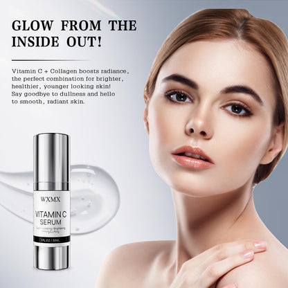 Super Vitamin C Serum for Face: All-in-One Hydrating Anti-Aging Formula by Vitamin C, Hyaluronic Acid, Caffeine-Firming, Lifting, Targets Dark Spots, - dailyvitalstore